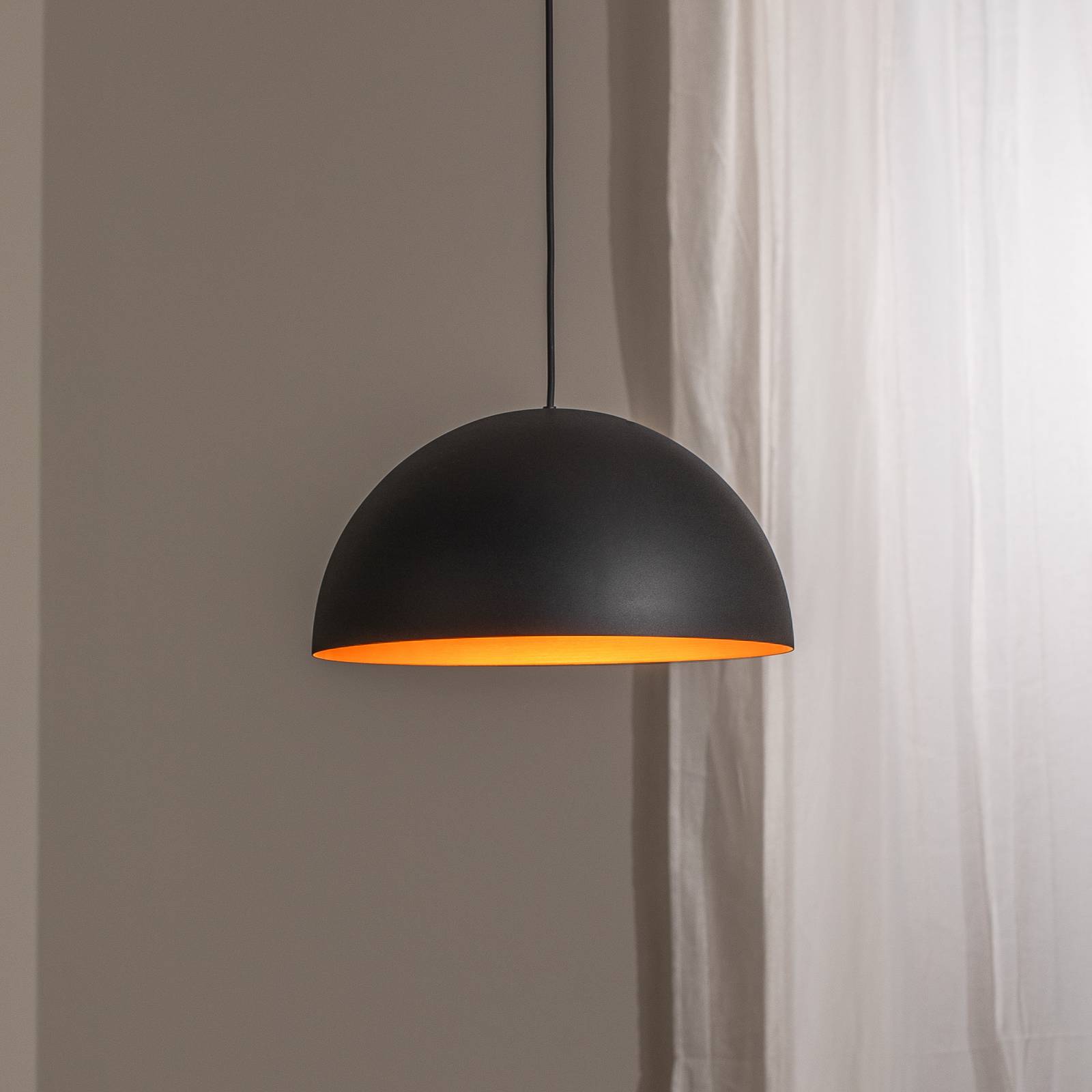 BEGA LED-Pendel Studio Line 50993, schwarz/kupfer, Ø 35 cm von BEGA