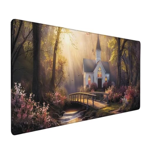 BEIJUYHU Gaming Mauspad XXL 600 x 300 x 3 mm Übergröße groß Mousepad XXL mit wasserdichter Oberfläche Mouse Pad mit Rutschfester Gummiunterseite Gaming Zubehör Baum Kabine Y - O von BEIJUYHU