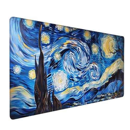 BEIJUYHU Gaming Mauspad XXL 600 x 300 x 3 mm Übergröße groß Mousepad XXL mit wasserdichter Oberfläche Mouse Pad mit Rutschfester Gummiunterseite Gaming Zubehör Van Gogh Abstrakt 9-6 von BEIJUYHU