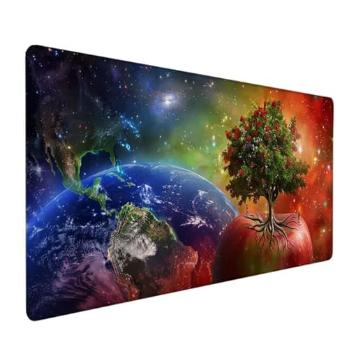 Gaming Mauspad, Mauspad XXL, rutschfeste Mouse Pad/Mauspads, Einfach Zu Reinigen, Mauspad Groß mit Wasserdicht für Home Office Arbeit Spiel 600 x 300 x 3 mm Sternenhimmel Erde M - O von BEIJUYHU