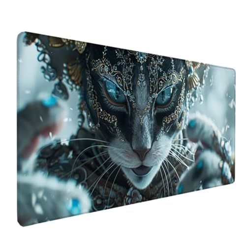 Gaming Mauspad XXL 700x300x3mm - Großes Mousepad - Mauspad Gaming rutschfeste Schreibtischunterlage für Gaming und Büro - Fransenfreie Ränder - Präzises und langlebiges Rosa Tier I-K von BEIJUYHU