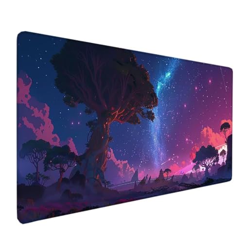 Gaming Mousepad 1000x500x3mm – Mauspad rutschfest und Wasserdicht – Nahtlose Kanten Mouse Pad verbessert Geschwindigkeit und Präzision, Mausmatte für Büro, Laptop, Computer – Rosa Sternenhimmel 6-4 von BEIJUYHU