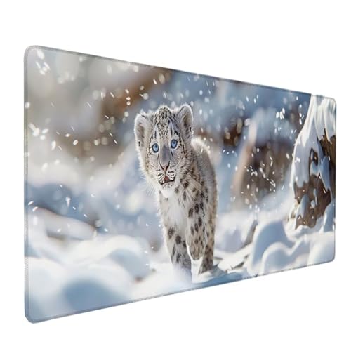 Gaming Mousepad 800x400x3mm – Mauspad rutschfest und Wasserdicht – Nahtlose Kanten Mouse Pad verbessert Geschwindigkeit und Präzision, Mausmatte für PC, Büro, Laptop, Computer – Rosa Winter 5-3 von BEIJUYHU