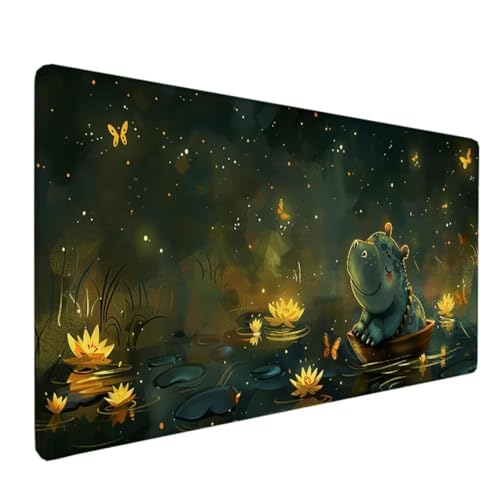 Großes Gaming-Mauspad XXL 600x300x3mm Gamer Mouse Pad mit Nähten an den Rändern – unter der Schreibtischunterlage – Zubehör für Büro, Desk Mat Unterseite aus rutschfestem Gummi grau See Q-S von BEIJUYHU