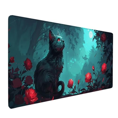 Mauspad – 1000x500x3mm Gaming Mousepad – rutschfest und Wasserdicht – Vernähte Kanten Mouse Pad verbessert Geschwindigkeit und Präzision, Desk Mat Mausmatte für Büro, Laptop, Computer – Blau Blume I-Z von BEIJUYHU