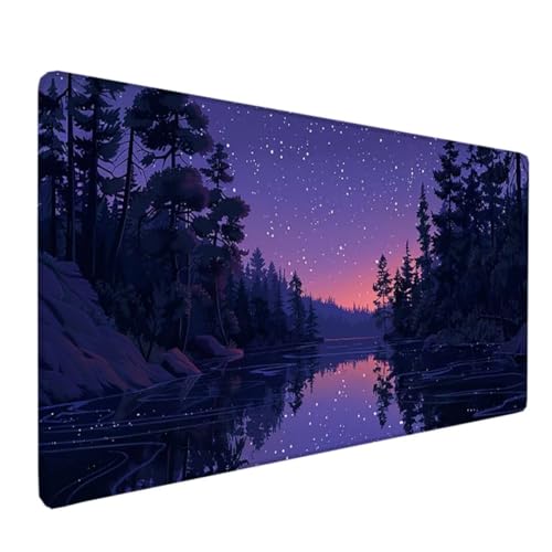 Mauspad – 1200x600x3mm Gaming Mousepad – rutschfest und Wasserdicht – Vernähte Kanten Mouse Pad verbessert Geschwindigkeit und Präzision, Desk Mat Mausmatte für Büro, Laptop, Computer – Blau Baum I-9 von BEIJUYHU