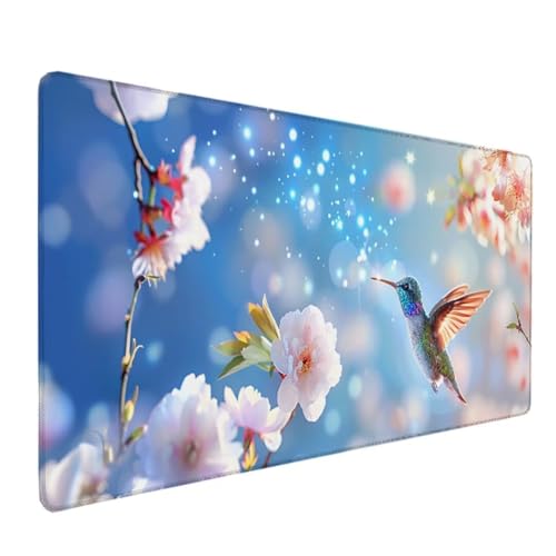 Mauspad – 600x300x3mm Gaming Mousepad – rutschfest und Wasserdicht – Vernähte Kanten Mouse Pad verbessert Geschwindigkeit und Präzision, Desk Mat Mausmatte für Büro, Laptop, Computer – Rosa Blume G-G von BEIJUYHU