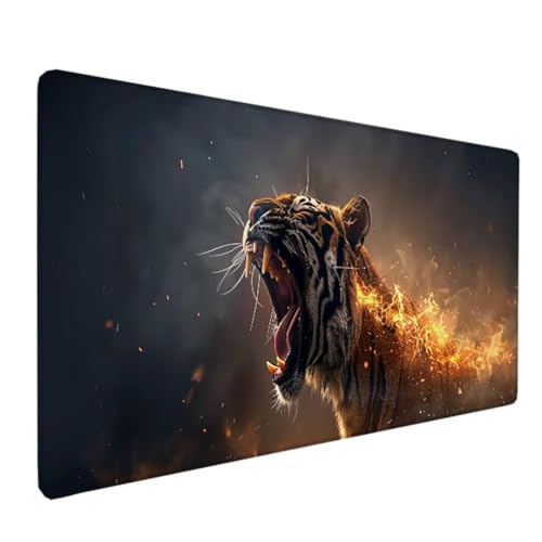 Mauspad 600x300x3mm Schreibtischunterlage Gaming Mousepad mit Wasserdicht und Rutschfester Gummi für PC-Büro, Arbeit, Gaming, Studium, Laptop, Computer Gelb Tier 2-I von BEIJUYHU