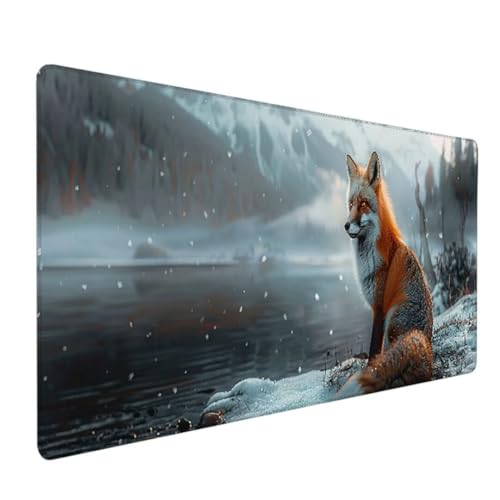 Mauspad 800x400x3mm, Klein Rechteckig Gaming Mousepad mit Windows Tastenkombinationen für Computer PC Laptop Maus, rutschfest Mouse Pad Matte Gamer Büro Geschenke Wald Fuchs 3 - F von BEIJUYHU