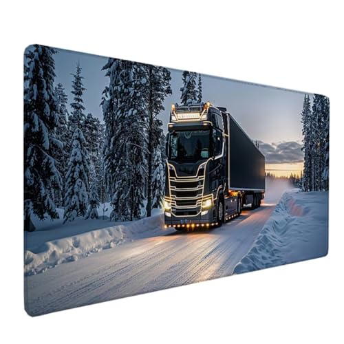 Mauspad – 900x400x3mm Gaming Mousepad – rutschfest und Wasserdicht – Vernähte Kanten Mouse Pad verbessert Geschwindigkeit und Präzision, Desk Mat Mausmatte für Büro, Laptop, Computer – grau Winter 9-8 von BEIJUYHU