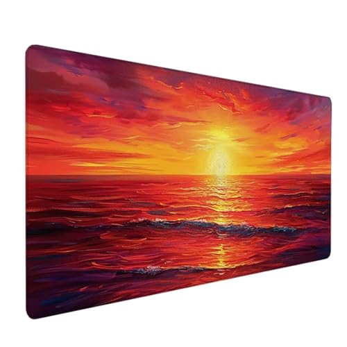 Mauspad – Gaming Mousepad – rutschfest und Wasserdicht – Nahtlose Kanten Mouse Pad verbessert Geschwindigkeit und Präzision Mausmatte für PC Büro Laptop Computer 1200x600mm Sonnenuntergang Ozean 4 1 von BEIJUYHU