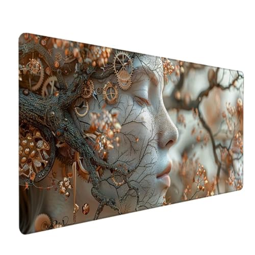 Schreibtischunterlage, Mauspad mit Leder und Rutchfeste Wildleder, Multifunktionales Office Mousepad Laptop Schreibunterlage, Tisch-Schutz Unterlage für Büro/Home 800 x 300 x 3 mm Gelb Nummer N - V von BEIJUYHU