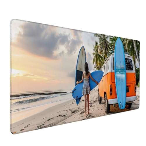 Übergröße Mauspad Gaming Blau Landschaft 600x300x3mm - XXXL Desk Mat Mousepad groß mit Motiv Tischunterlage Large Size - verbessert Präzision und Geschwindigkeit 5-S von BEIJUYHU