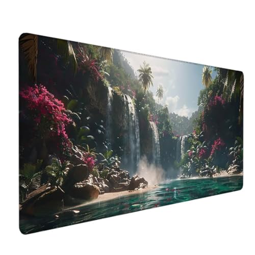 XL Gaming Mauspad 900 x 400 x 3mm XL Mousepad Tischunterlage Large Size verbessert Präzision und Geschwindigkeit Gummiunterseite für stabilen Halt auf glatten Oberflächen Wald Fallen S S von BEIJUYHU