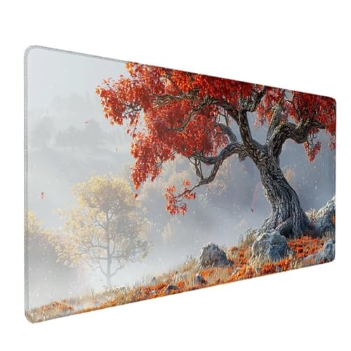 XXL Mauspad komplett grau Herbst Speed Gaming 1200x600x3mm - XXL Mousepad - Tischunterlage Large Size - Maus Pad verbessert Präzision & Geschwindigkeit - Stabiler Halt auf glatten Oberflächen P-6 von BEIJUYHU