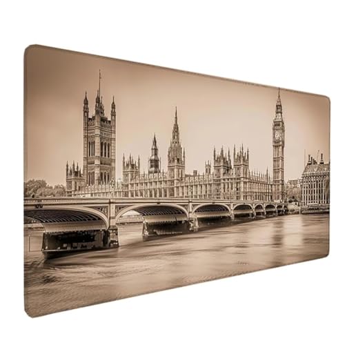 XXL Speed Gaming Mauspad Rosa London Desk Pad 1000x500x3mm - Mousepad Tischunterlage Large Size Multifunktionales Anti Rutsch schreibtischunterlage verbessert Präzision und Geschwindigkeit L-7 von BEIJUYHU