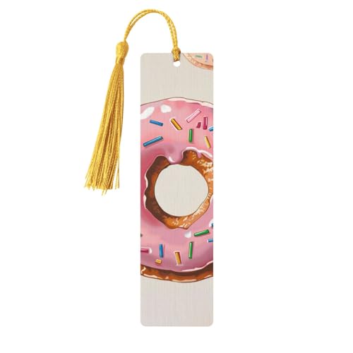 Donut-Lesezeichen, exquisite Holz-Lesezeichen für Frauen, ideales Geschenk für Buchliebhaber, Gold von BEIVGOXL