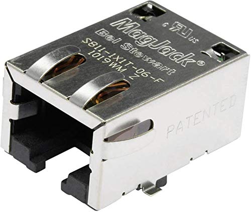 BEL Stewart Connectors S811-1X1T-06-F MagJack 10/100Base-TX 4 Übertrager Tab down S811-1X1T-06-F Buchse, Einbau Horizon von BEL Stewart Connectors