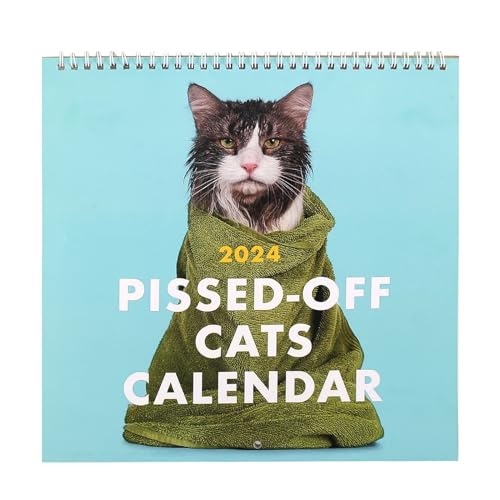 Pissed Off Cats Kalender 2024, Katzenkalender 2024 Lustiger Katzen Wandkalender, Kreativer Lustiger Katzen Kalender Monatlicher Hängender Familienplaner Für Katzenliebhaber von BELIHOME