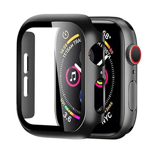 BELIYO Schutzhülle Apple Watch Displayschutzfolie PC Gesamtschutzhülle für Apple Watch SE2/SE/6/5/4 40mm schutzhülle（40mm,Schwarz'' von BELIYO