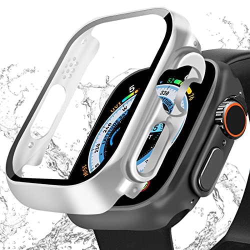 BELIYO Schutzhülle Kompatibel mit Apple Watch Ultra2/Ultra,wasserdichte Hülle,3D rechtwinklige Kante,Galvanisierungsprozess für Apple Watch Ultra2/Ultra 49mm schutzhülle（49mm,Silber von BELIYO