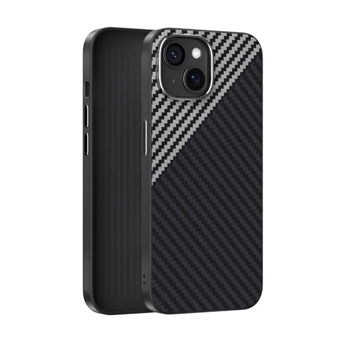 BELLA BEAR Hülle für iPhone 14, Magnetische Hülle, Premium TPU, Leicht und Slim, iPhone 14 Hülle, Schwarz+Silber von BELLA BEAR