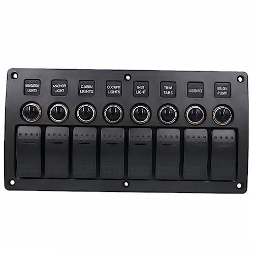 BELLIFFY 1 Satz 8-bit-kombinationsschalter Unterbrecher Schweller Marine-panel Voltmeter-panel Auto-schalttafel Sicherungskasten Auto-panel Auto Usb Wippschalter Boot Abs Black von BELLIFFY