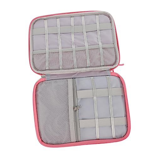 BELLIFFY 1stk Aufbewahrungstasche Reisebehälter wasserdichte Behälter Reisezeitraum wasserdichte Tasche Reise-Elektronik-Organizer-Tasche DSL-Kabel Wasserdichter Neuer Jacquard-Stoff Rosa von BELLIFFY