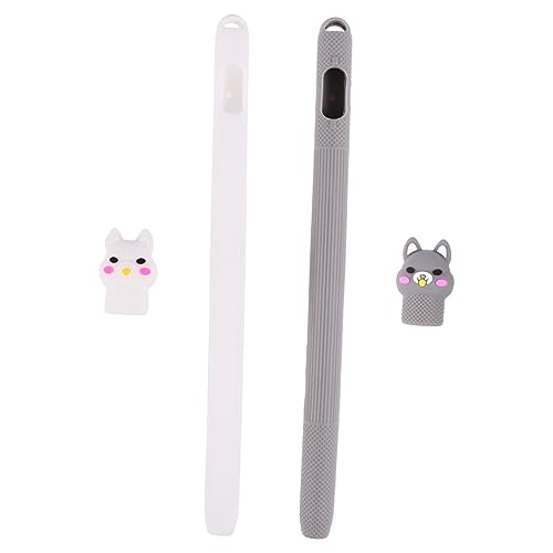 BELLIFFY 2 Stück Silikon Stylus Hülle Federmäppchen 1 Generation Stylus Case Bleistift Schutzhülle Weiß von BELLIFFY