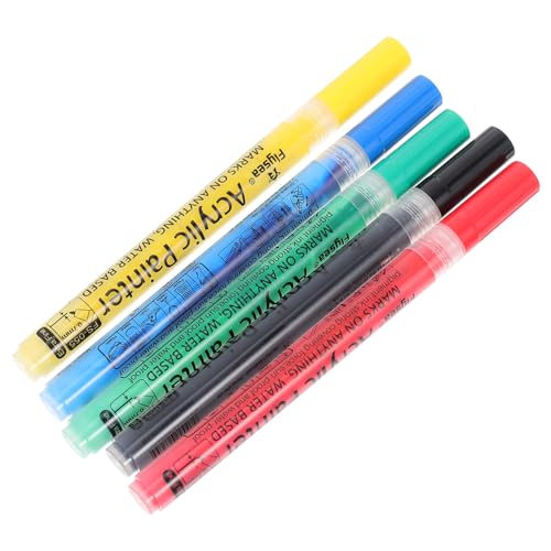 BELLIFFY 5St Acrylmarker metallischer Textmarker bunte Highlighter farbige Textmarker Farbmarker schreibkladde kalligraphie-stifte Lackstift mit feiner Spitze Notizblock-Textmarker Farbe von BELLIFFY