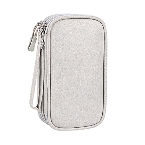 BELLIFFY Festplattengehäuse Powerbank Tragbares Ladegerät Kabel-Organizer Für Die Handtasche Festplattenkabel Elektronischer Kabelorganisator Reise-Organizer-Taschen Polyester-Oxford Grey von BELLIFFY