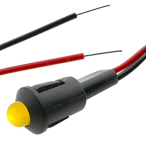 BeMatik Beleuchtete LED-Leuchte, 8 mm, 12 V DC, Gelb (022011) von BEMATIK.COM