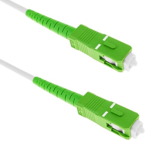 BeMatik - Fiber Optic Cable SC/APC auf SC/APC-Simplex Singlemode 9/125 von 20 m OS2 Weiss von BEMATIK.COM