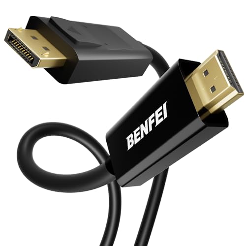 BENFEI 4K DisplayPort auf HDMI Kabel 1,8M, Unidirektionales DisplayPort-Computer zu HDMI-Monitor, DP 1.2 zu HDMI 1.4 kompatibel mit HP ThinkPad AMD NVIDIA Desktop von BENFEI