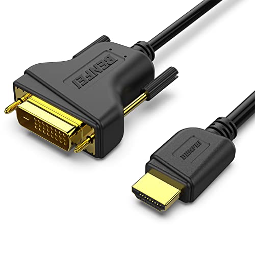 BENFEI HDMI auf DVI Kabel, 0,9 m, bidirektional, DVI-D 24 + 1 Stecker auf HDMI-Stecker, High Speed Adapterkabel, kompatibel mit 1080P Full HD Kompatibel für Raspberry Pi, Roku, Xbox One, PS4 PS3 von BENFEI