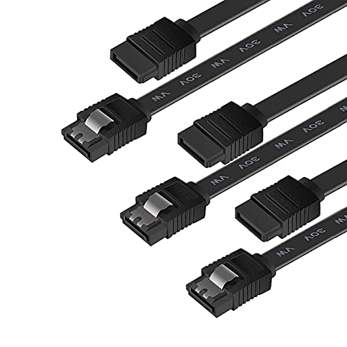 BENFEI SATA III Kabel, 3 Stück, 6Gbps, gerade, HDD- SDD-Datenkabel mit Arretierung, 45,7 cm für SATA HDD, SSD, CD-Treiber, CD-Writer,Schwarz von BENFEI