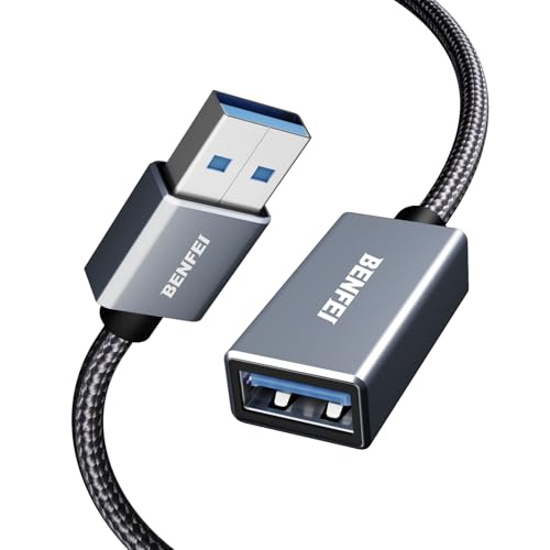 BENFEI USB 3.0 Verlängerung 0,5M,5Gbps USB Verlängerungskabel A Stecker auf A Buchse USB Extension Cable Nylon geflochten für Webcam Kamera Telefon USB-Hub Maus Tastatur Drucker Festplatte Headset von BENFEI