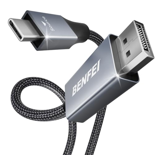 BENFEI USB C auf DisplayPort Kabel 0,9M (4K@144Hz/120Hz/60HZ, 2K@240Hz/144Hz), USB Typ C (Thunderbolt 4/3) zu DisplayPort Kabel für iPhone 15 Pro/Max MacBook Pro/Air 2023 iPad Pro iMac S23 XPS 17 von BENFEI