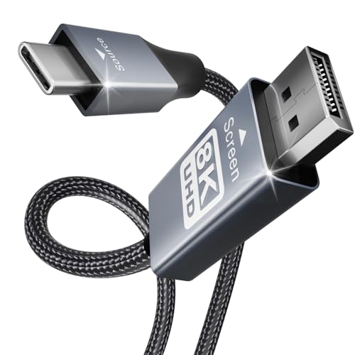 BENFEI USB C auf DisplayPort Kabel 1,8M (4K@144Hz/120Hz/60HZ, 2K@240Hz/144Hz), USB Typ C (Thunderbolt 4/3) zu DisplayPort Kabel für iPhone 15 Pro/Max MacBook Pro/Air 2023 iPad Pro iMac S23 XPS 17 von BENFEI