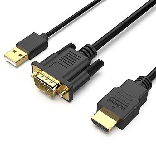 BENFEI VGA zu HDMI Kabel mit Audio, 1,8M 1080P Kabel von VGA-Computer/Laptop zu HDMI-Monitor/TV (nicht bidirektional) von BENFEI