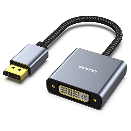 DisplayPort zu DVI Adapter, BENFEI DisplayPort zu DVI-D-Adapter Vergoldetes Kabel von Stecker zu Buchse Kompatibel für Lenovo Dell HP und andere Marken von BENFEI