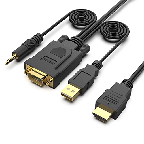 HDMI auf VGA Kabel mit Audio und Power, BENFEI HDMI auf VGA 3m Kabel Kompatibel für Geräte mit niedrigem Stromausgang wie MacBook Pro mit Retina-Display, Sony PS4,Mac Mini,Apple TV usw von BENFEI