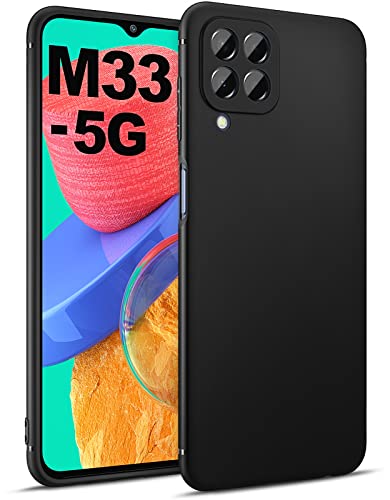 BENNALD Hülle für Samsung Galaxy M33 5G, Soft Schutzhülle Case Cover - Premium TPU Tasche Handyhülle für Samsung Galaxy M33 5G (Schwarz，Black) von BENNALD