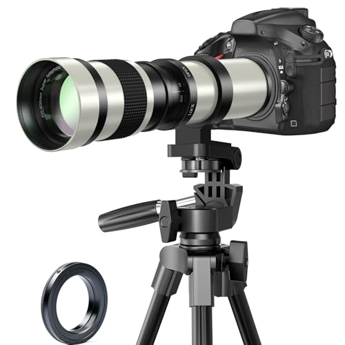 BENOISON 420-800mm Super-Telezoom-Objektiv Manueller Fokus Teleobjektiv F Objektiv für Nikon D3500 D850 D7500 D5600 D3400 D500 D7200 D5500 D750 D810 D3300 D5300 D610 D7100 D5200 D600 D3200 SLR von BENOISON
