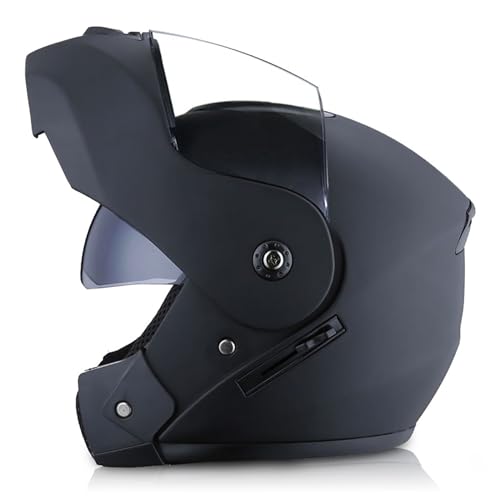 Modulare Motorradhelme, Integralhelm Mit Sonnenblende, Motorradhelme, Schneemobil, Motocross, Straßenmoped, Integralhelm Für Damen Und Herren, ECE-Geprüft 1,L=59-60CM von BENSIMPB