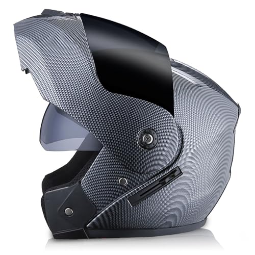 Modulare Motorradhelme, Integralhelm Mit Sonnenblende, Motorradhelme, Schneemobil, Motocross, Straßenmoped, Integralhelm Für Damen Und Herren, ECE-Geprüft 5,M=57-58CM von BENSIMPB