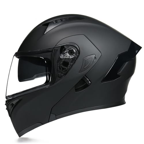 Modularer Motorradhelm Für Erwachsene, Hochklappbarer Fronthelm Mit Doppelvisier, Lokomotiv-Motorcrosshelme, DOT/ECE-Zugelassener Integralhelm Für Motorradfahrer C,L=57-58CM von BENSIMPB