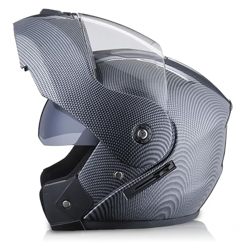 Motorradhelme Modularhelm Integralhelm Motorradhelm DOT/ECE-Geprüfter Sturzhelm Mit Visier Motocross-Rennhelm Für Männer Frauen 1,S=55-56CM von BENSIMPB