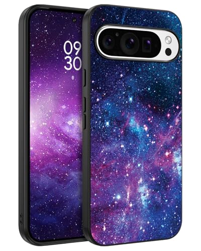 BENTOBEN für Handyhülle für Google Pixel 9 Pro XL Hülle, Google Pixel 9 Pro XL Case Leuchten im Dunkeln Slim dünn Fluoreszenz Nebula Muster PC Schale TPU Bumper Kratzfest Schutzhülle Hülle - Lila von BENTOBEN