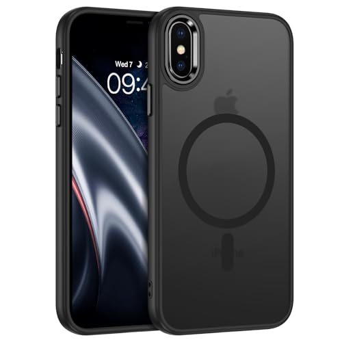 BENTOBEN Magnetische Schutzhülle, kompatibel mit iPhone X, iPhone XS, kompatibel mit Magsafe, kabelloses Aufladen, matt, militärischer Schutz, kratzfest, stoßfest, Schwarz BENTOBEN Magnetische Schutzhülle, kompatibel mit iPhone X, iPhone XS, kompatibel mit Magsafe, kabelloses Aufladen, matt, militärischer Schutz, kratzfest, stoßfest, Schwarz von BENTOBEN